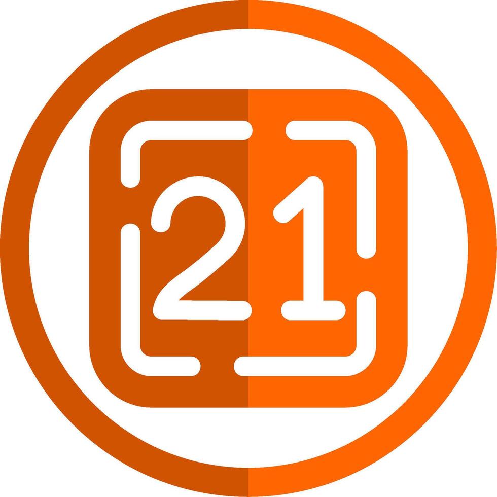 Twenty One Glyph Orange Circle Icon vector