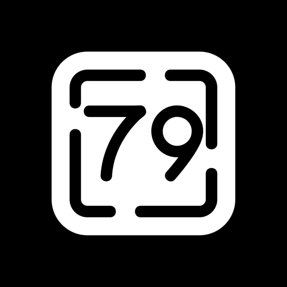 Seventy Nine Glyph Inverted Icon vector