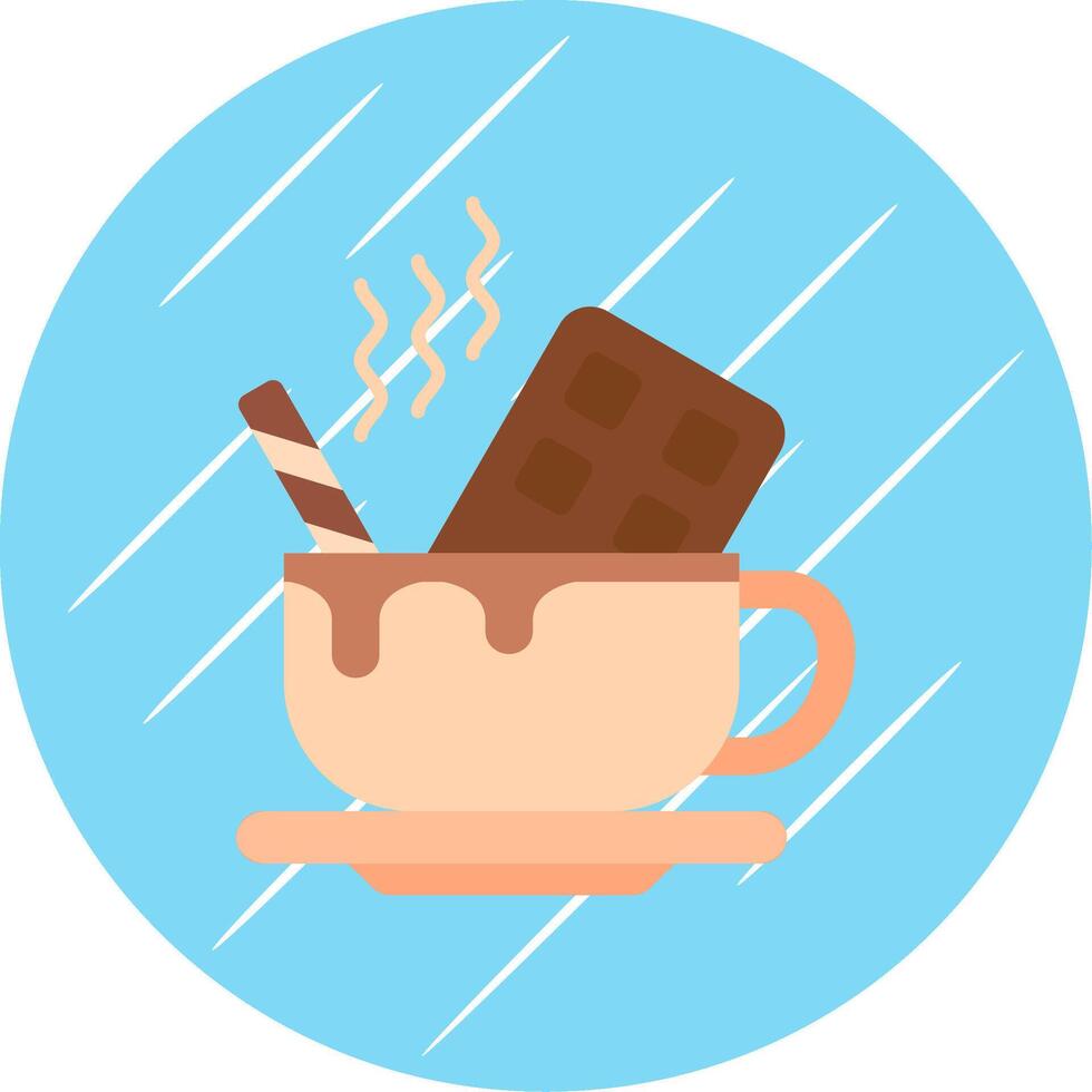 Hot Chocolate Flat Blue Circle Icon vector