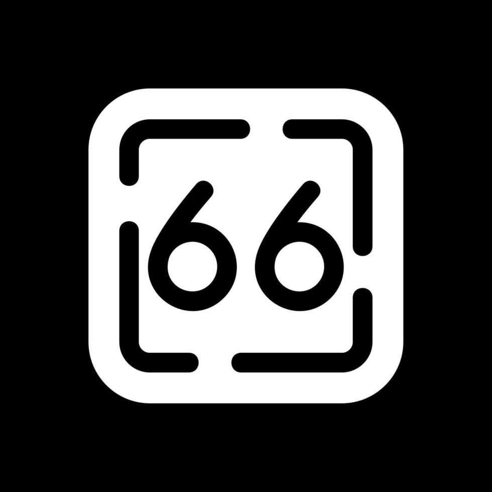 Sixty Six Glyph Inverted Icon vector