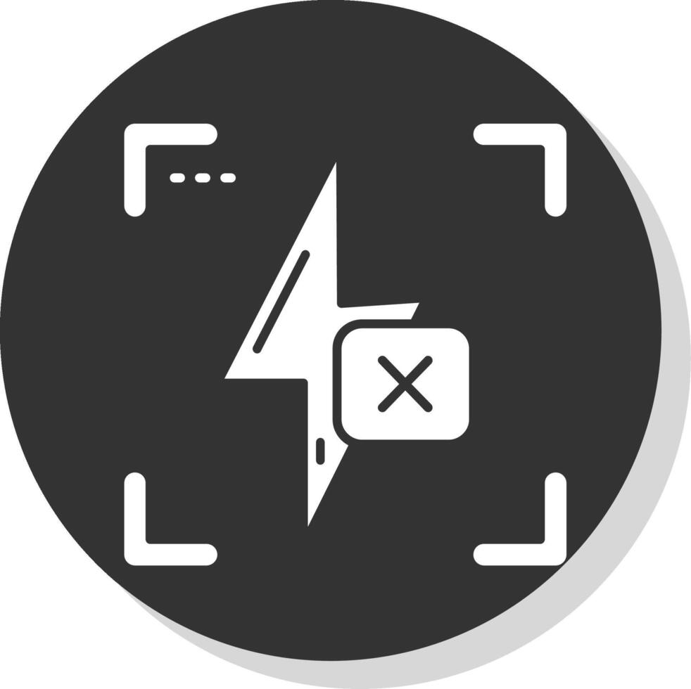 Flash off Glyph Grey Circle Icon vector