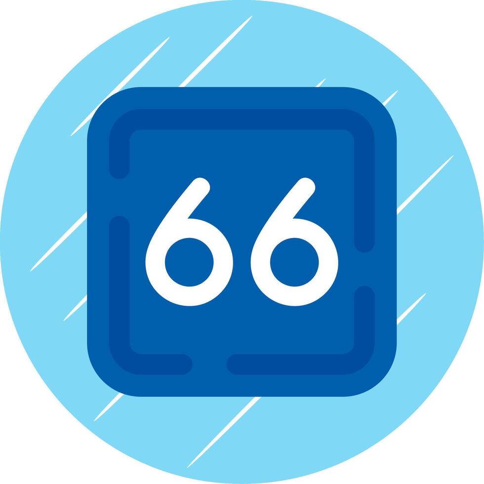 Sixty Six Flat Blue Circle Icon vector