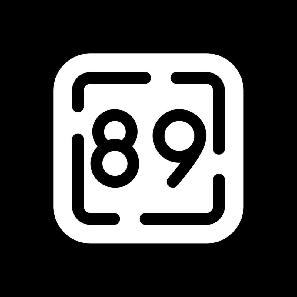 Eighty Nine Glyph Inverted Icon vector