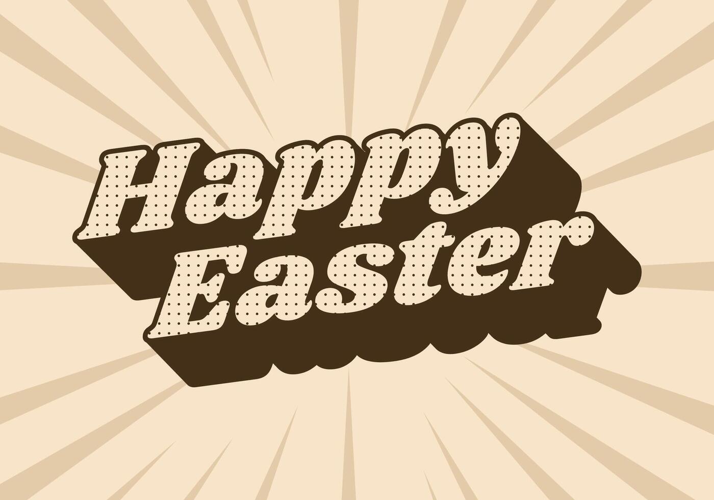 Happy easter. Text effect design in eye catching colors and 3 dimension style vector