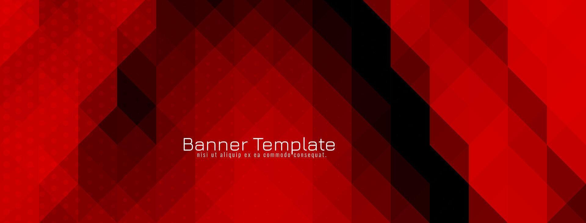 Modern red color triangular pattern mosaic design banner vector