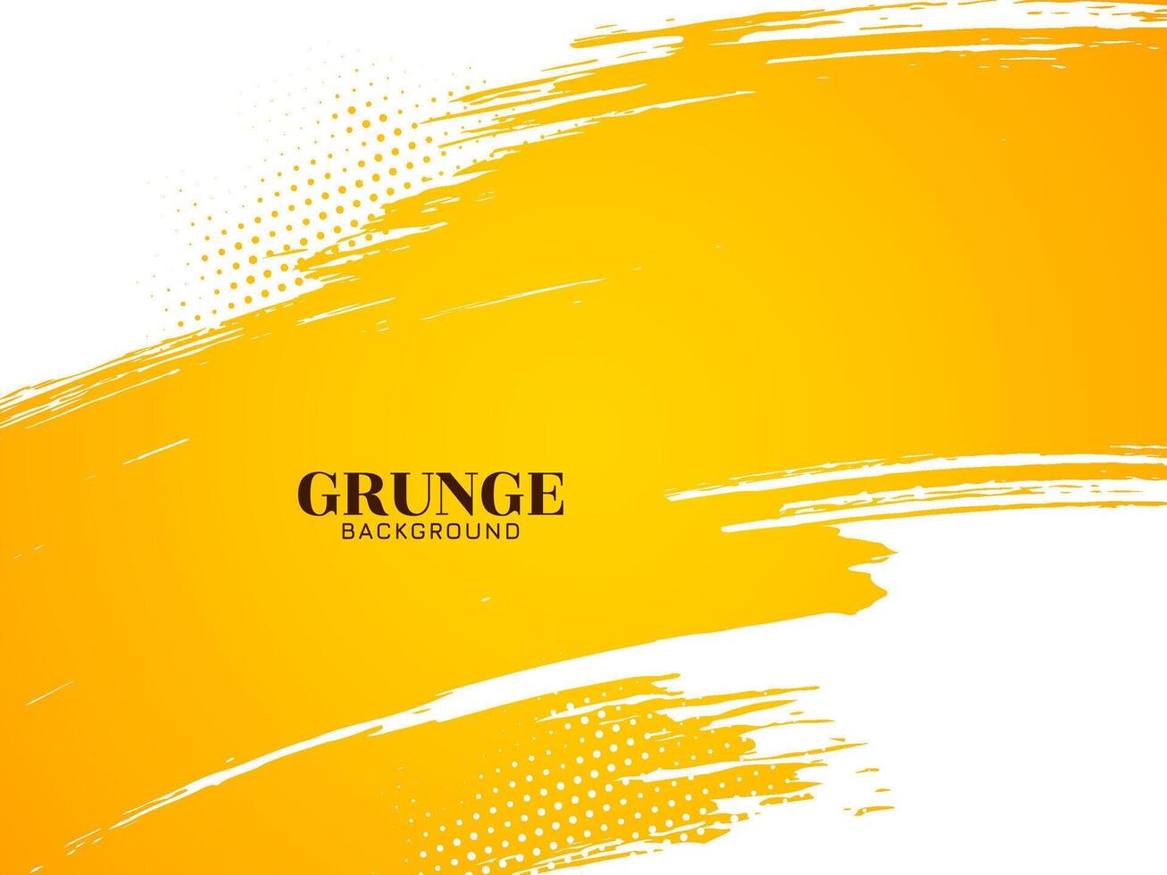 Abstract yellow brush stroke grunge texture rough background vector
