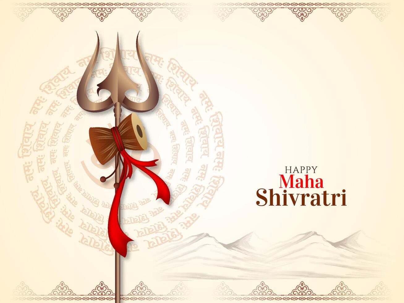 Happy Maha Shivratri Indian religious hindu festival background design vector