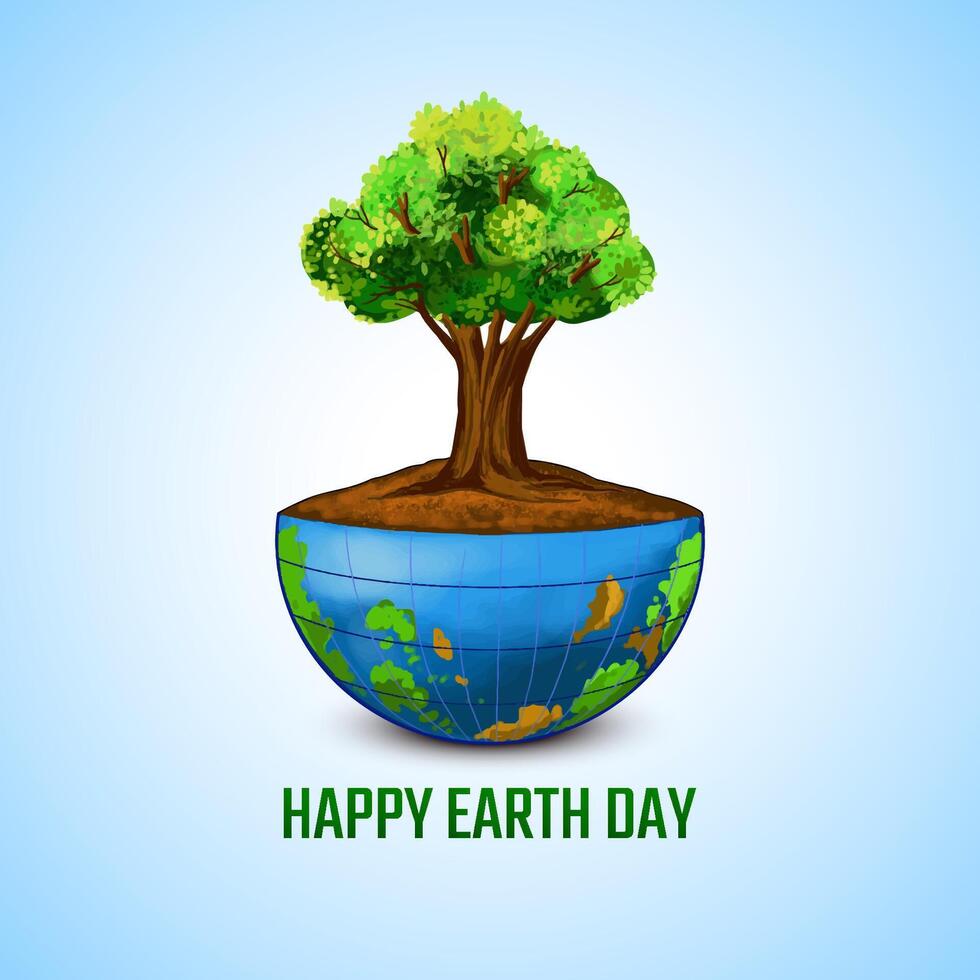 Happy Earth day concept save environment background design vector