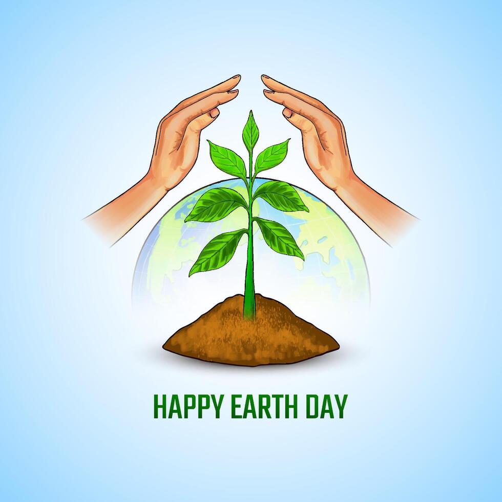 Happy Earth day concept modern decorative background vector