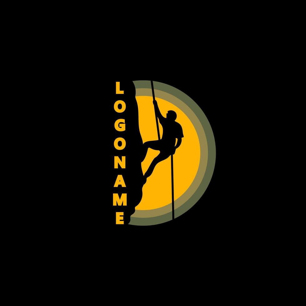 Mountain climber  template logo design vector