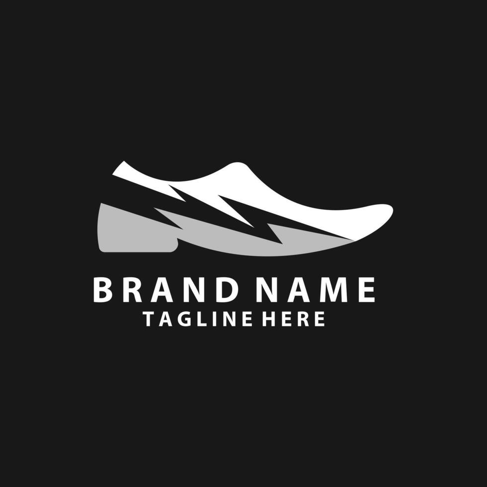 relámpago zapato logo diseño vector