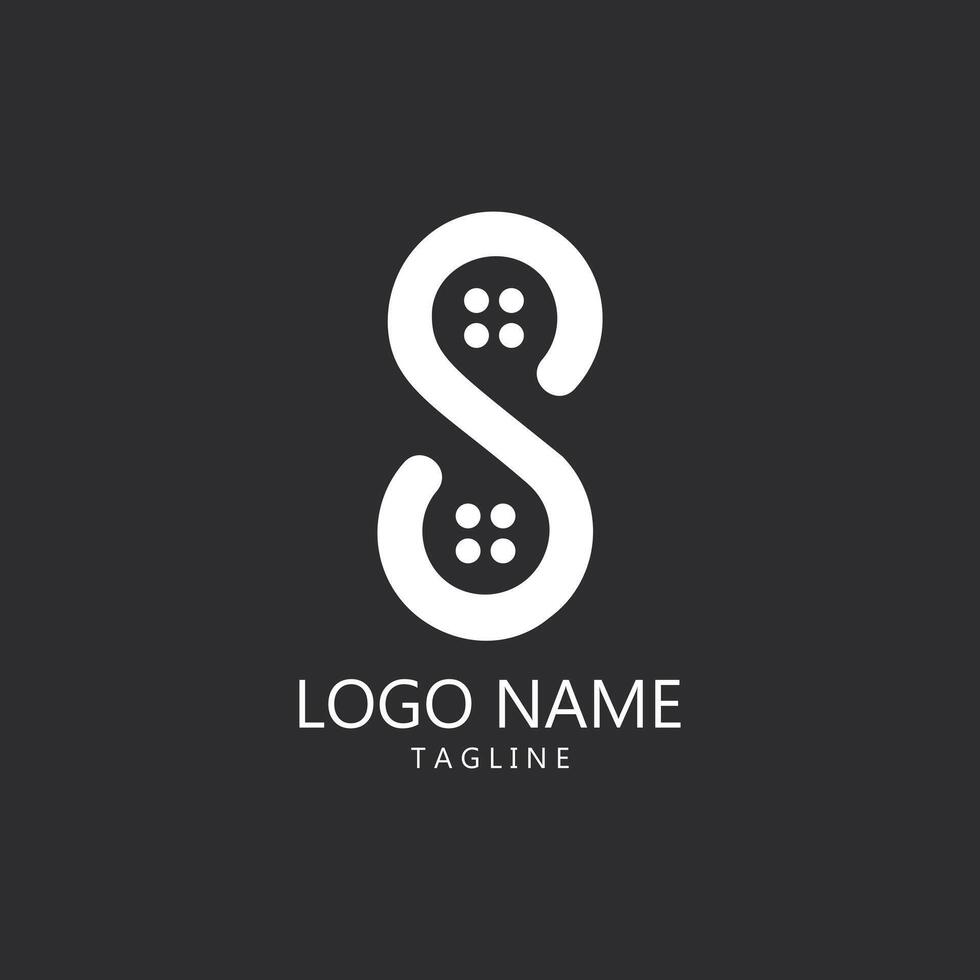 letter S shirt button logo design vector
