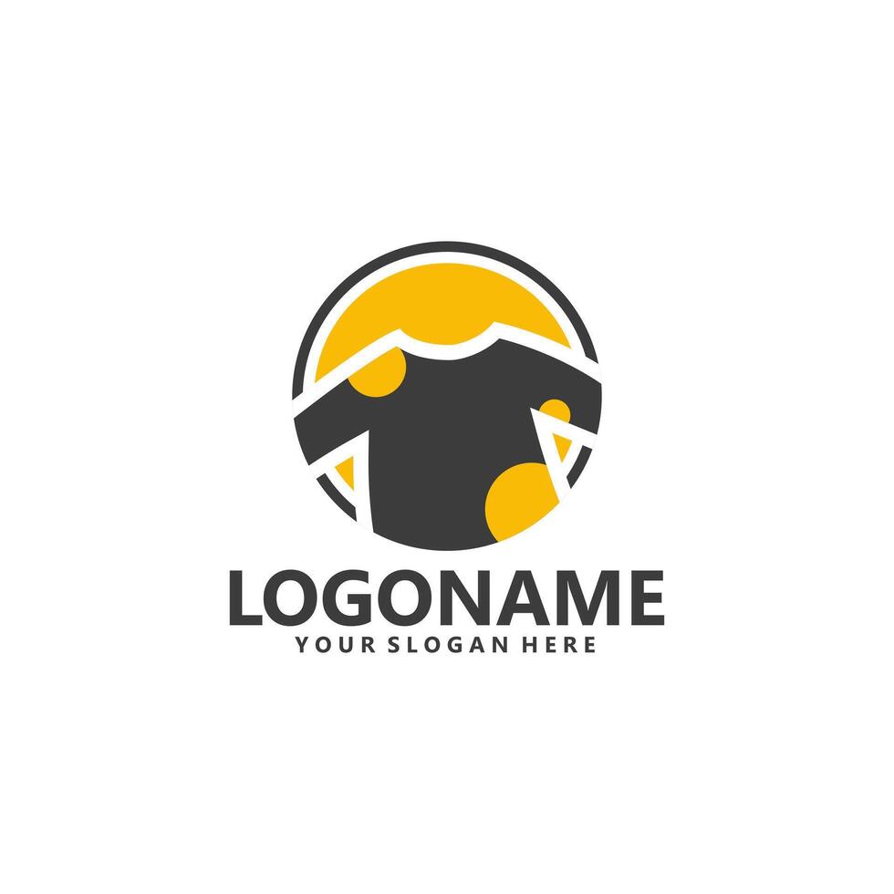clothes isolated inside circle template logo design vector