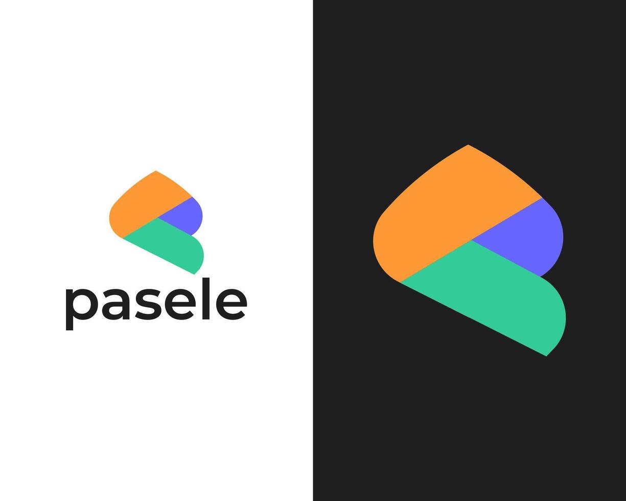 Modern P 3d Financial Creative icon logo design template vector
