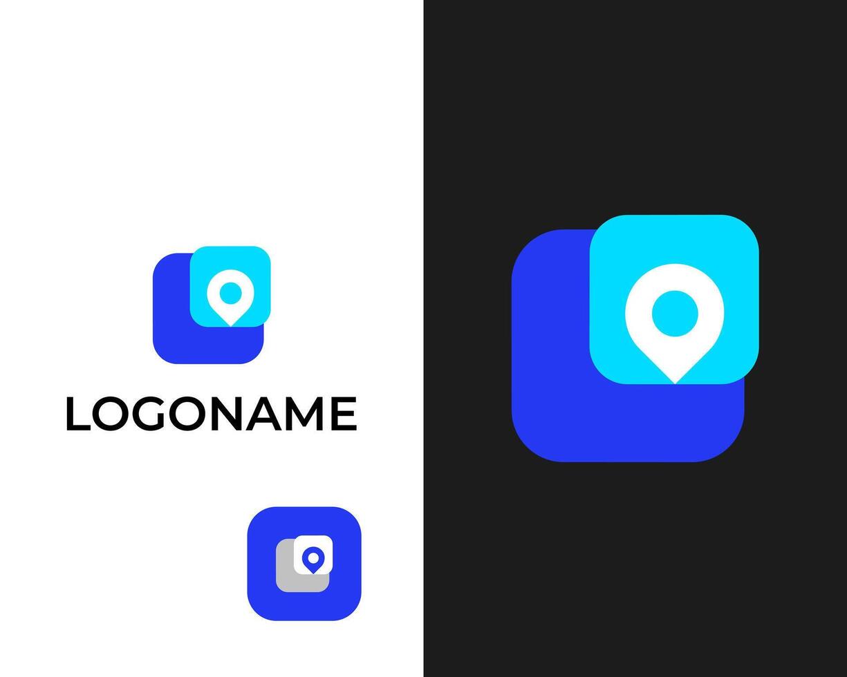 Letter B Location Symbol modern app logo design template vector