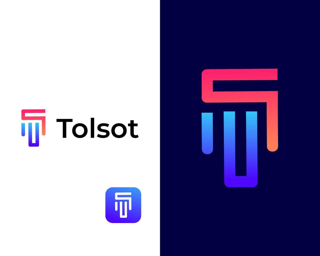 Modern TS and MS logo for company branding vector