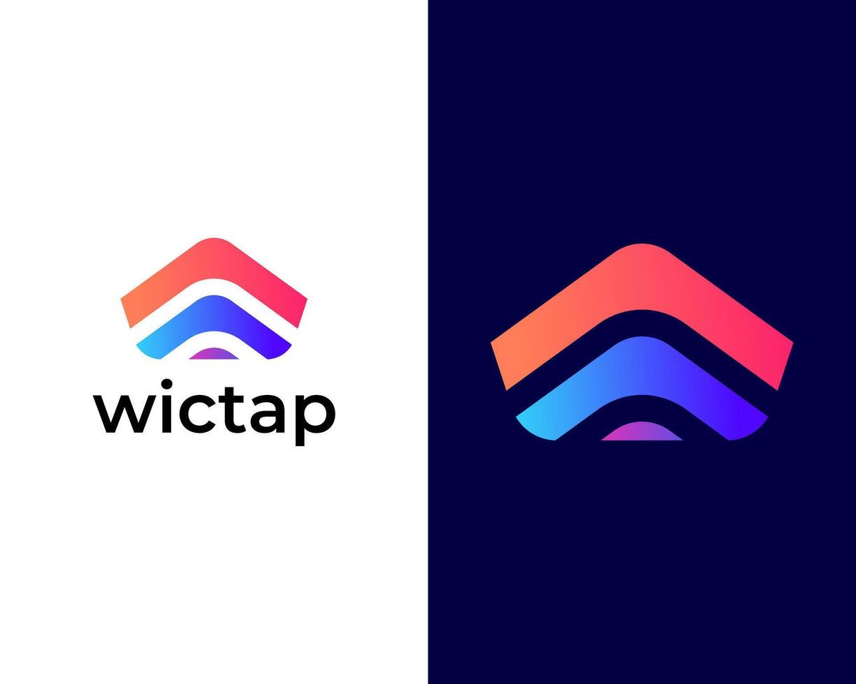 Creative Colorful W app icon logo design for company vector