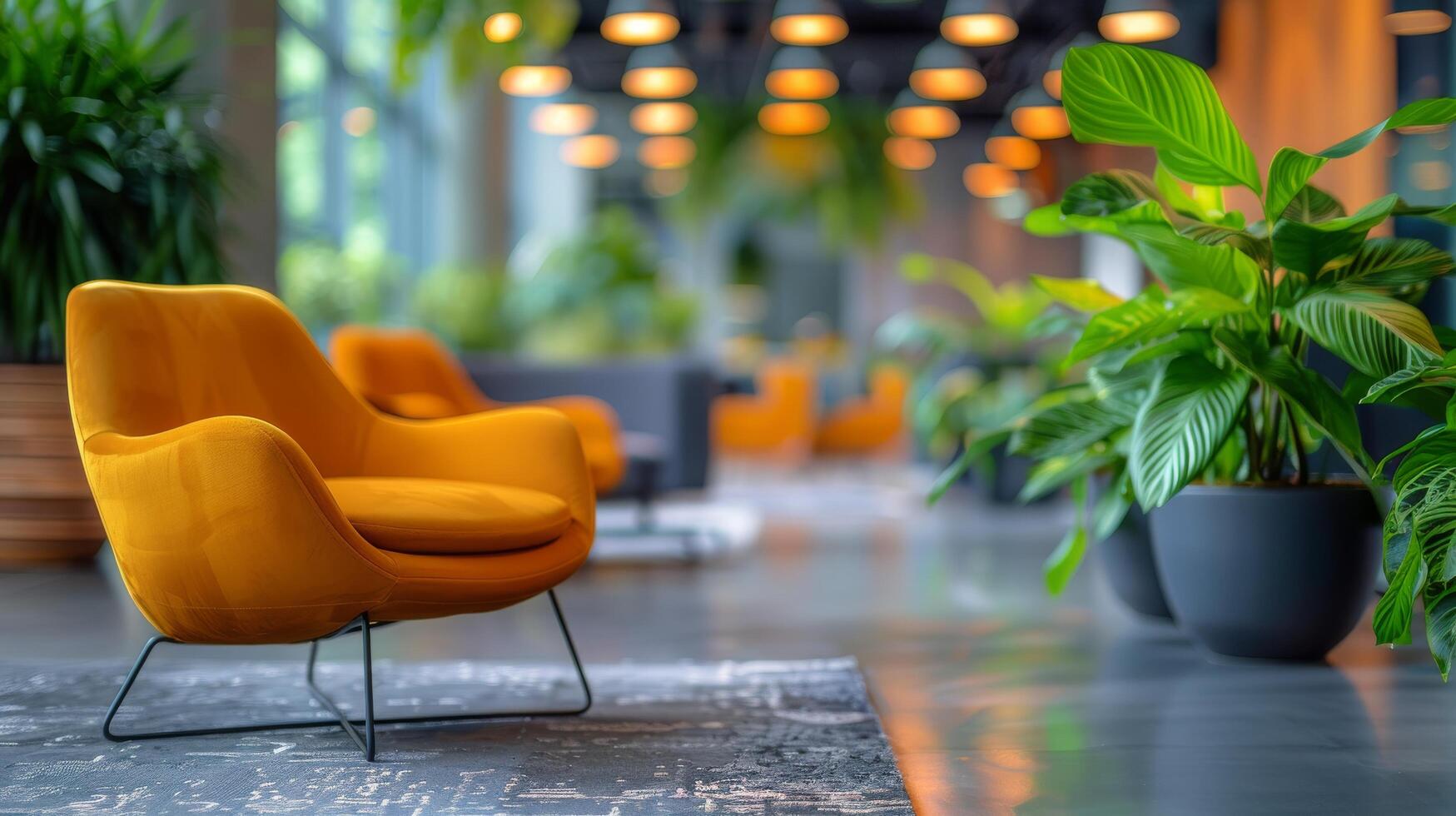 AI generated Close Up of Green Plant by Building photo
