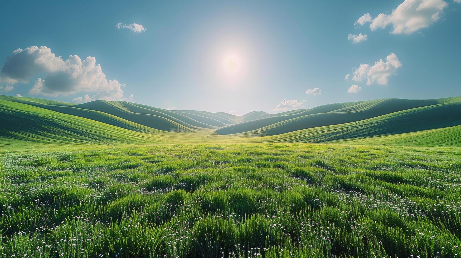 ai generado verde campo con antecedentes arboles foto