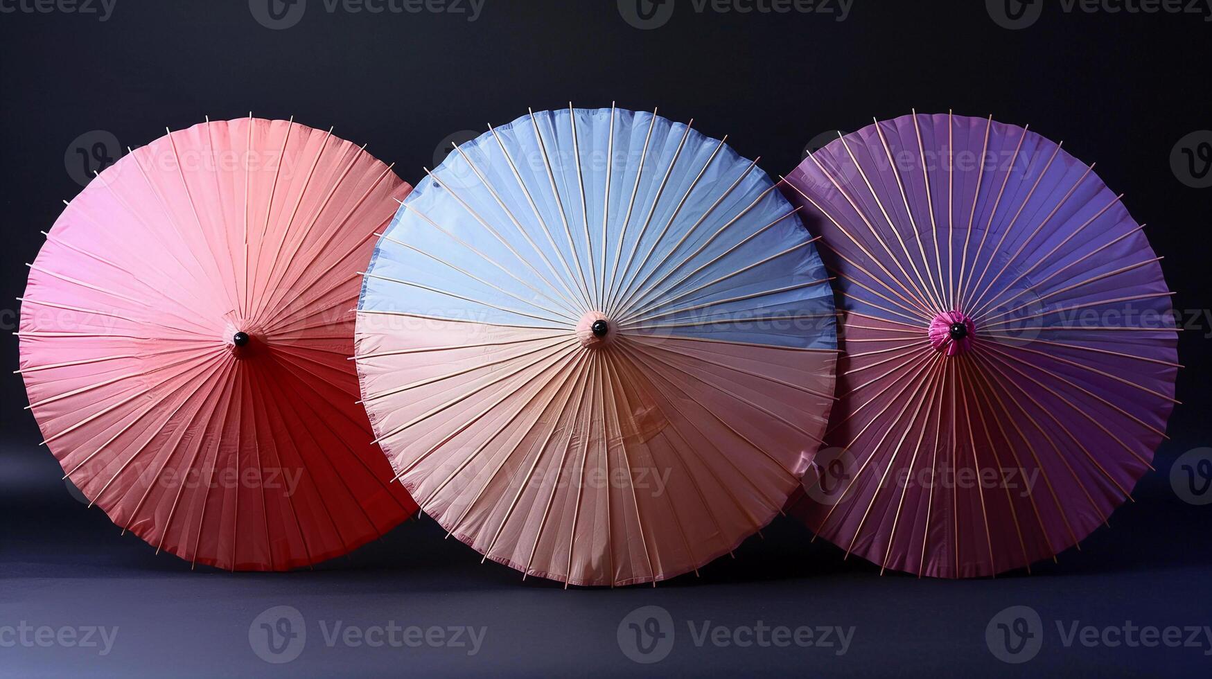 AI generated Assortment of Traditional Japanese Umbrellas photo