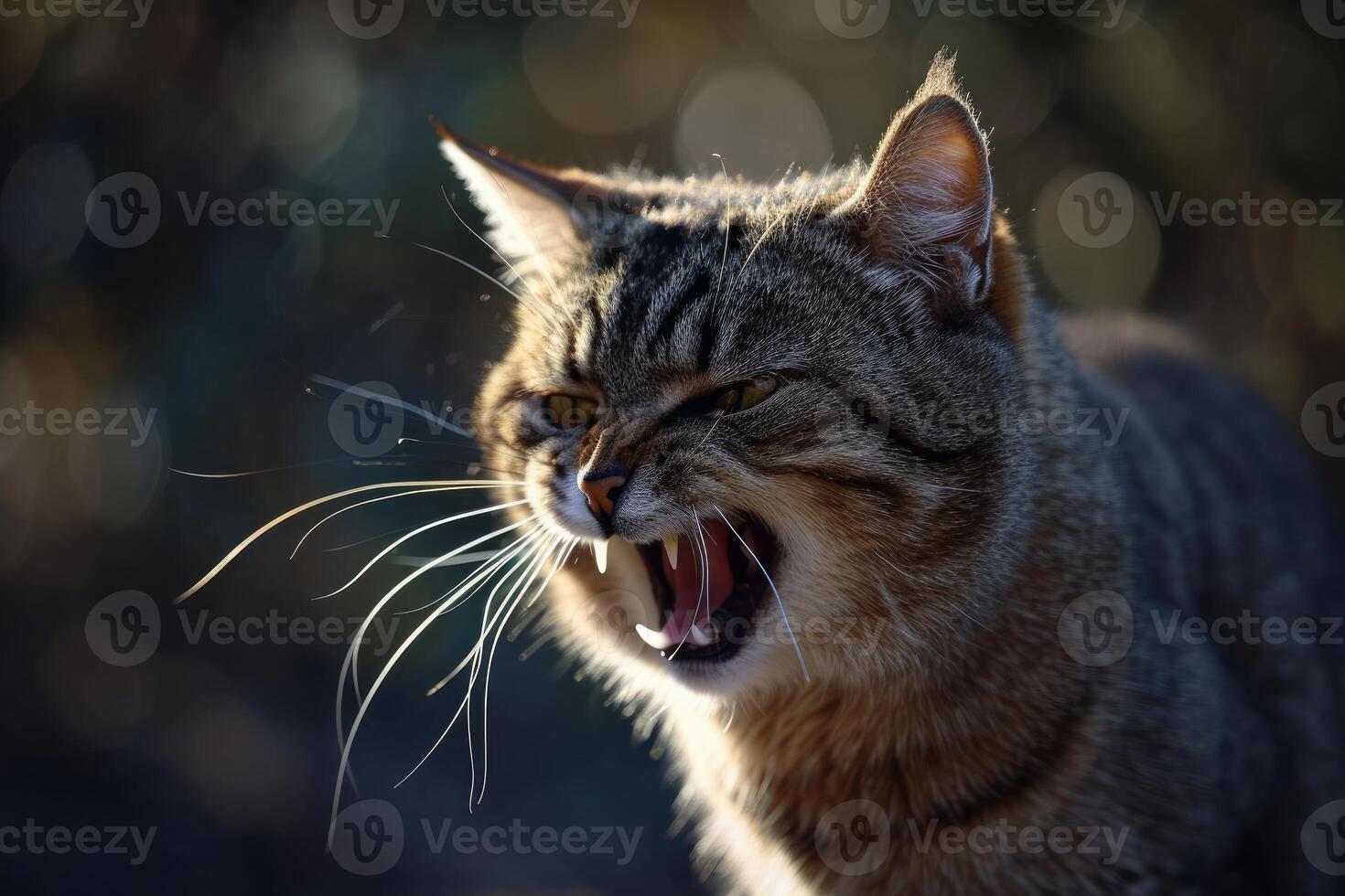 AI generated Hostile Angry cat. Generate Ai photo