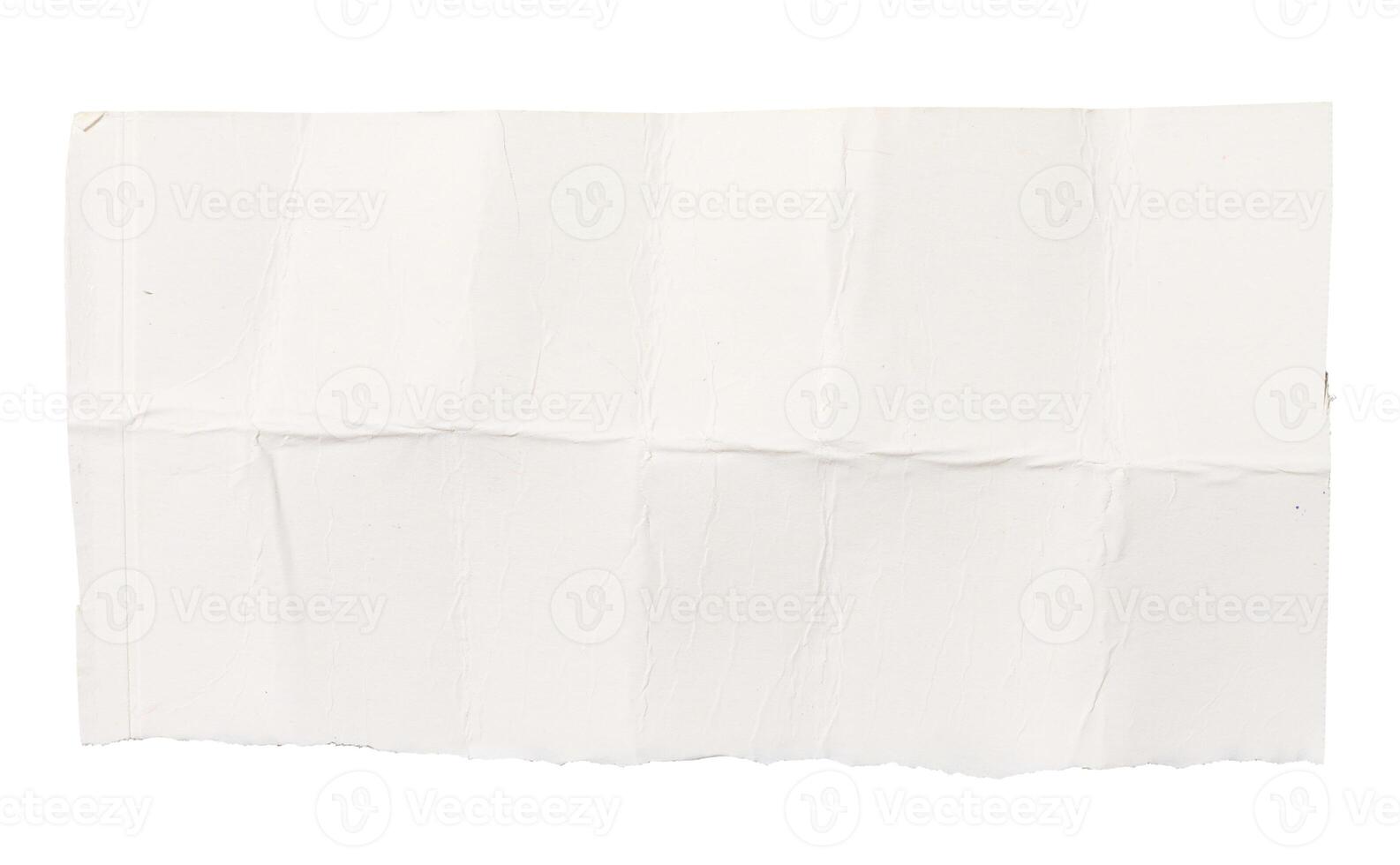 Rectangular piece of white cardboard with torn edges photo