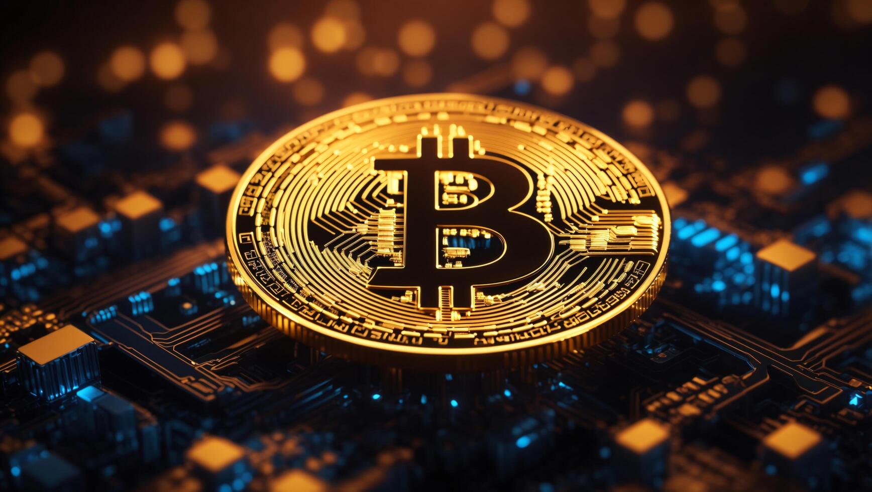 AI generated cryptocurrency Bitcoin digital money golden coin technology business concept Cryptocurrency bitcoin photo