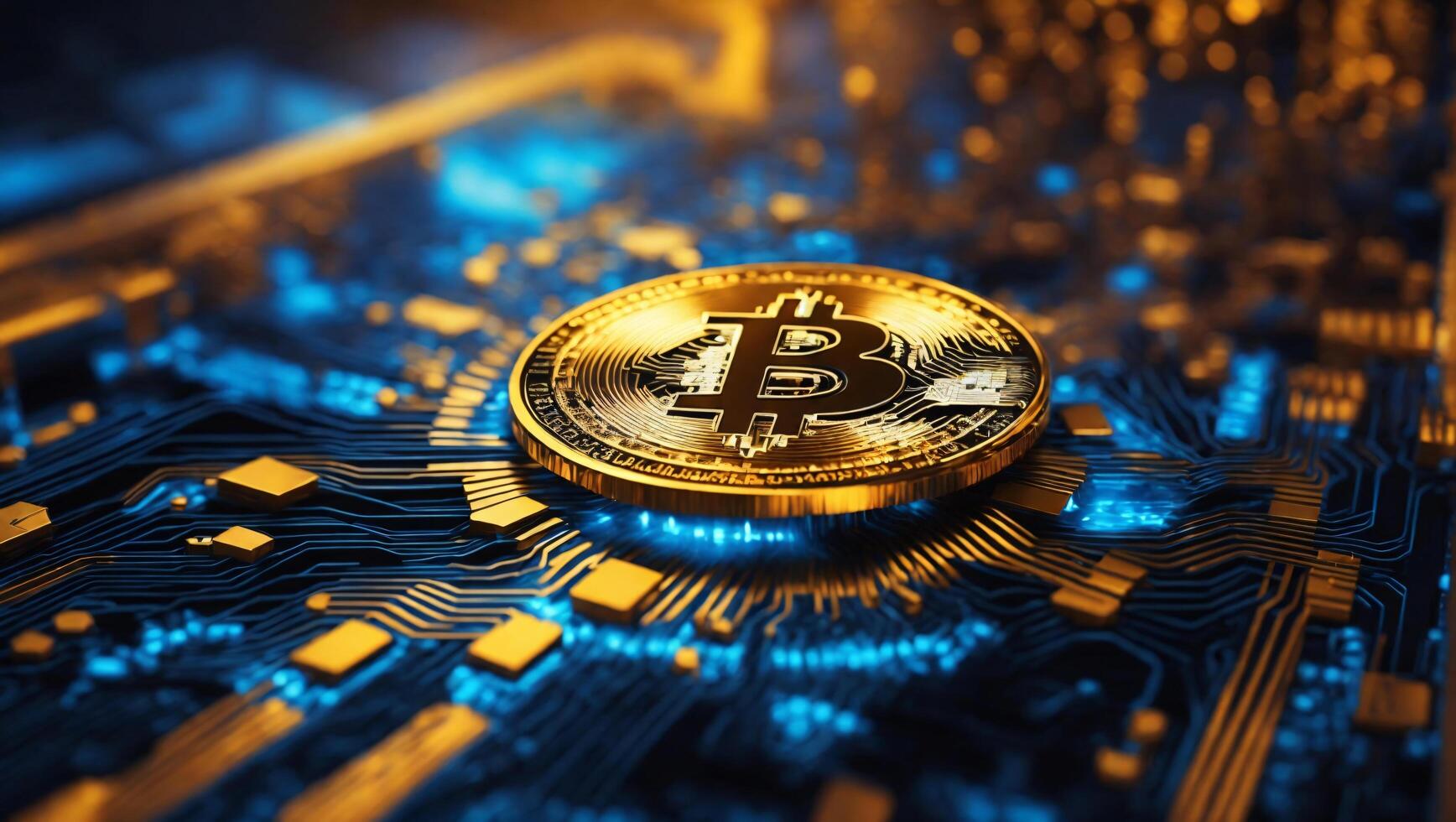 AI generated Bitcoin cryptocurrency digital money golden coin technology concept Cryptocurrency bitcoin photo