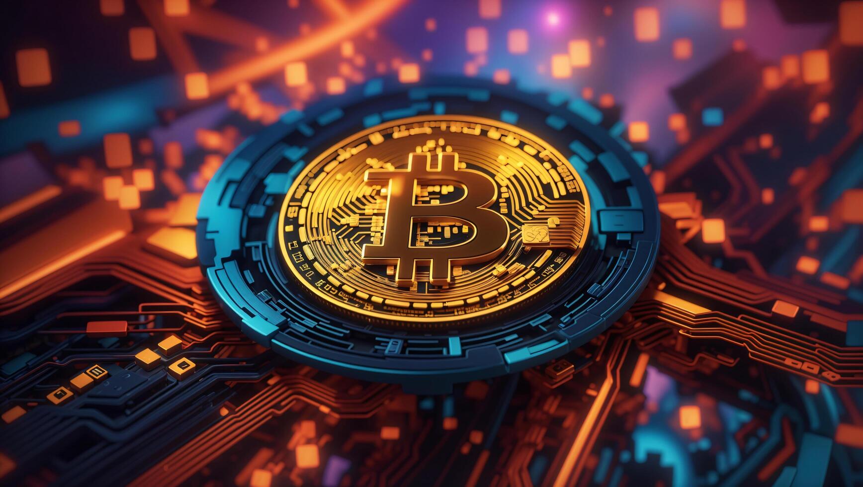 AI generated cryptocurrency Bitcoin digital money golden coin technology business concept Cryptocurrency bitcoin photo