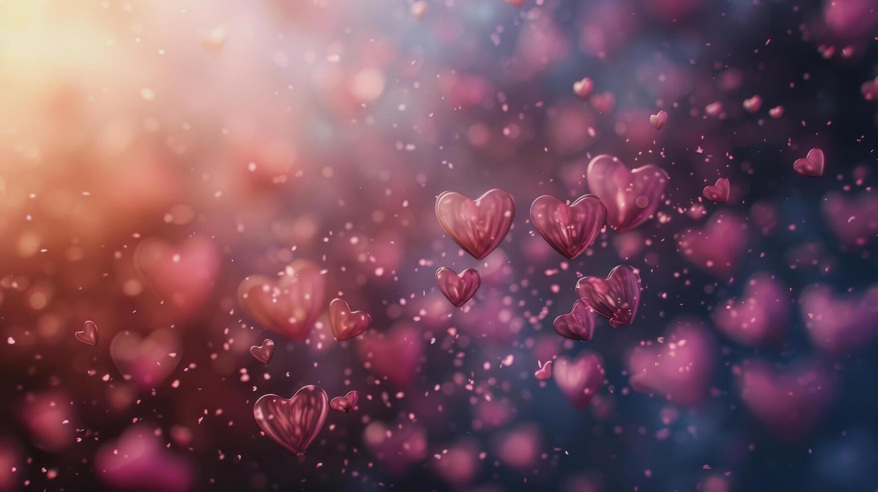 AI generated Two Hearts Illuminated by Bokeh Lights photo