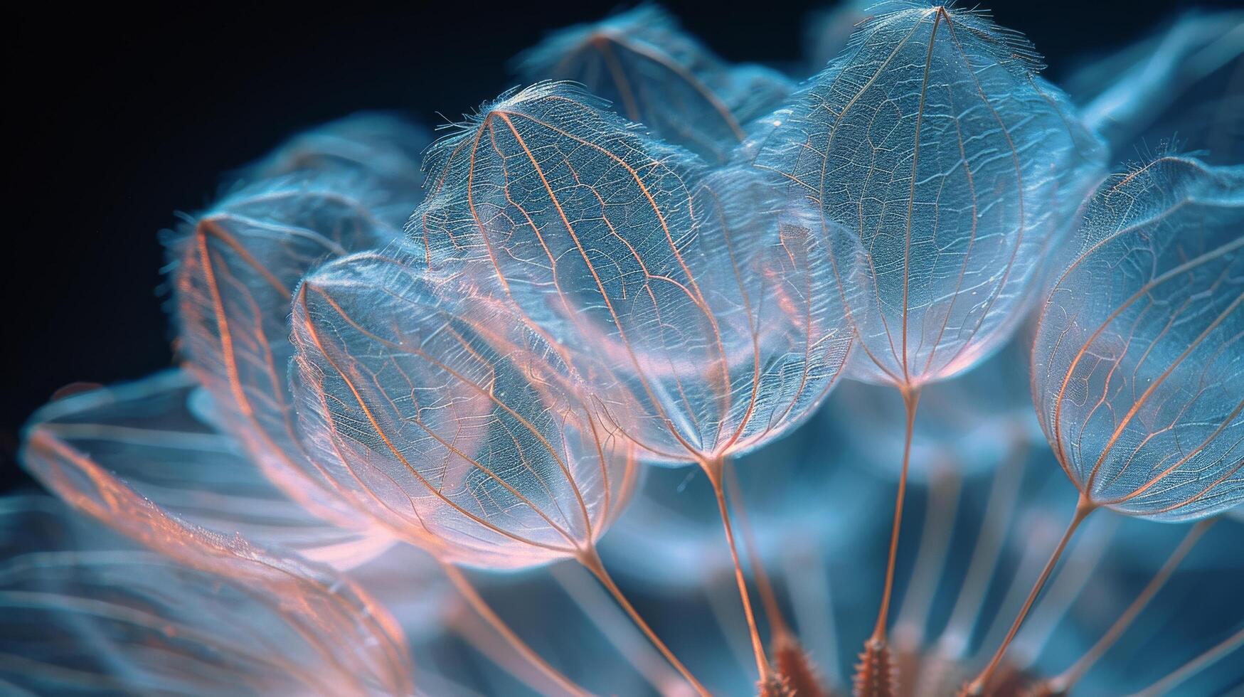 AI generated Close-Up of Dandelion on Black Background photo