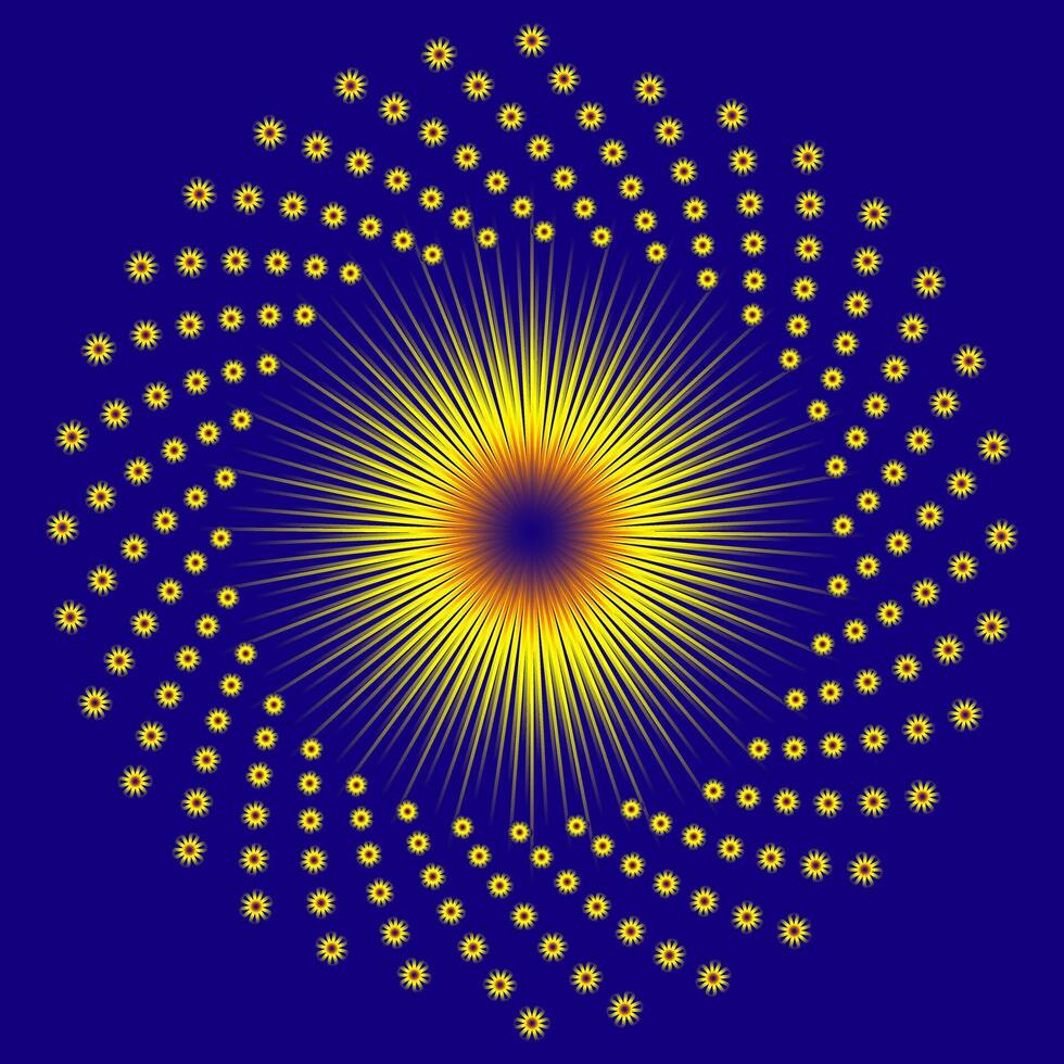 resumen fractal dorado antecedentes con cruce círculos y óvalos. disco luces antecedentes. vector