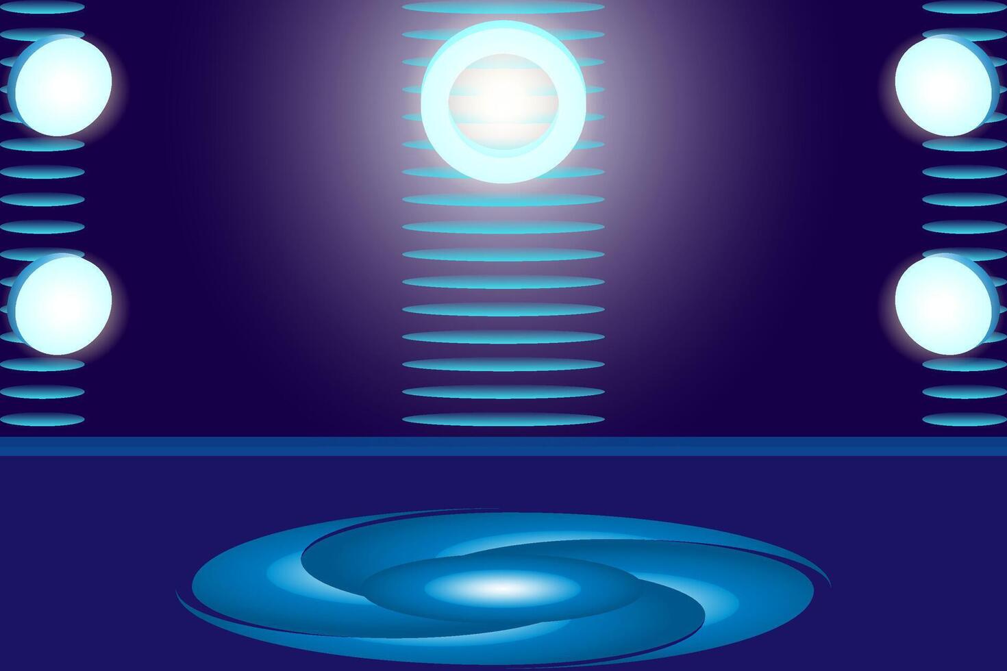 Abstract blue background with spotlights. Background for the presentation of your product. Vector illustration.