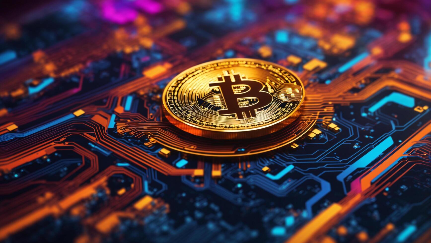 AI generated Bitcoin cryptocurrency digital money golden coin technology concept Cryptocurrency bitcoin photo