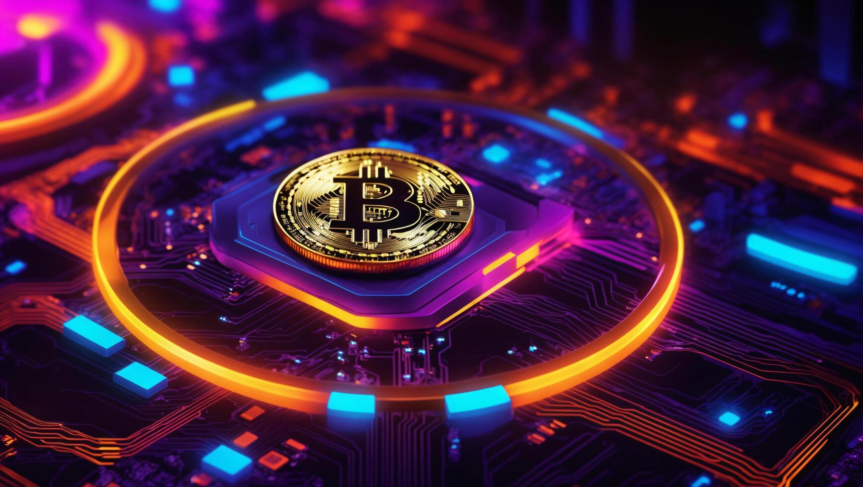 AI generated Bitcoin cryptocurrency digital money golden coin technology concept Cryptocurrency bitcoin photo