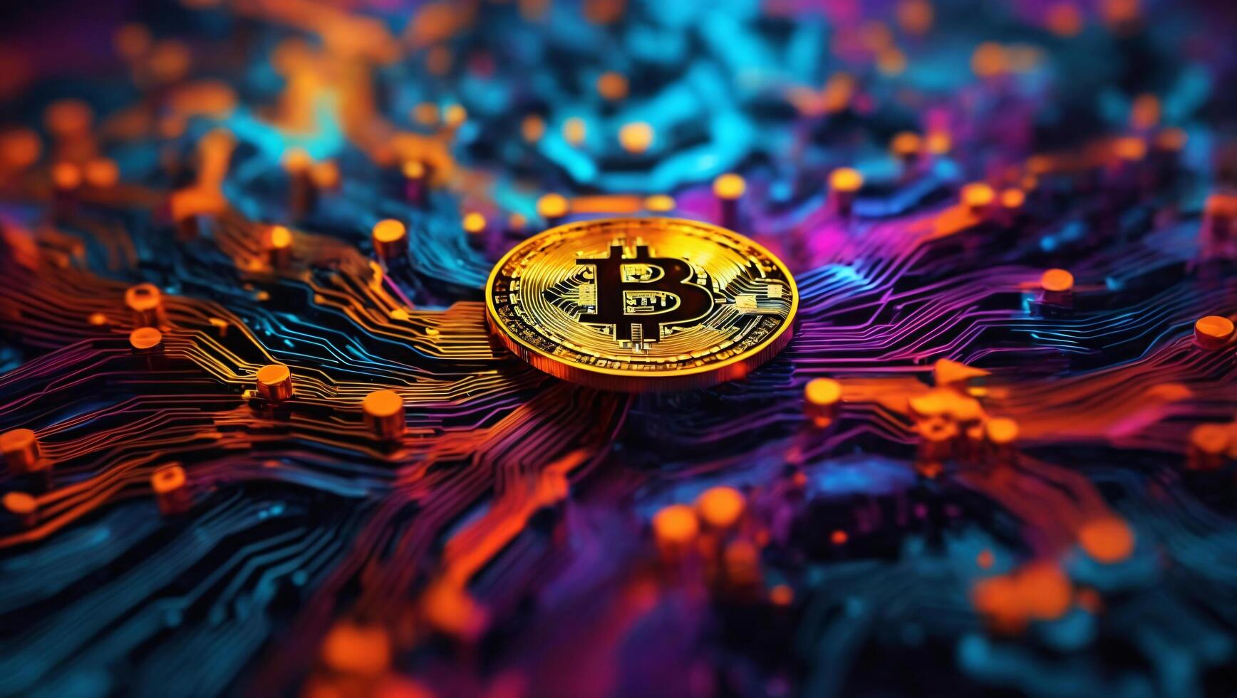 AI generated Bitcoin cryptocurrency digital money golden coin technology concept Cryptocurrency bitcoin photo