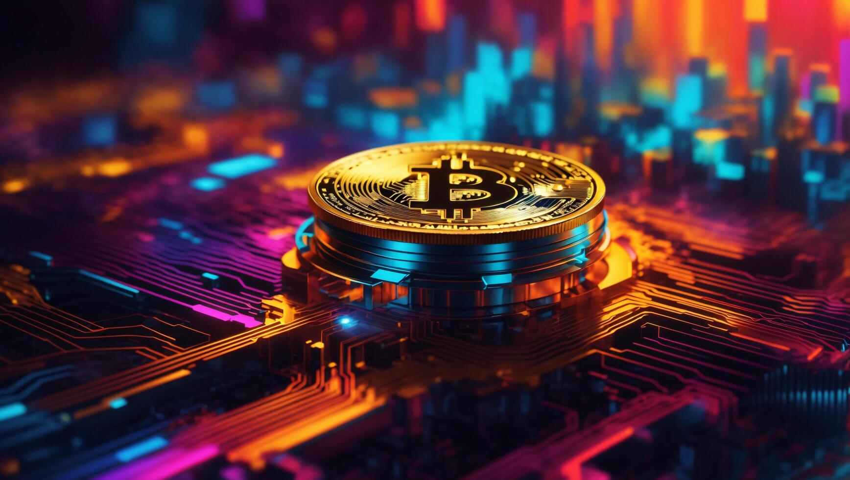 AI generated Bitcoin cryptocurrency digital money golden coin technology concept Cryptocurrency bitcoin photo