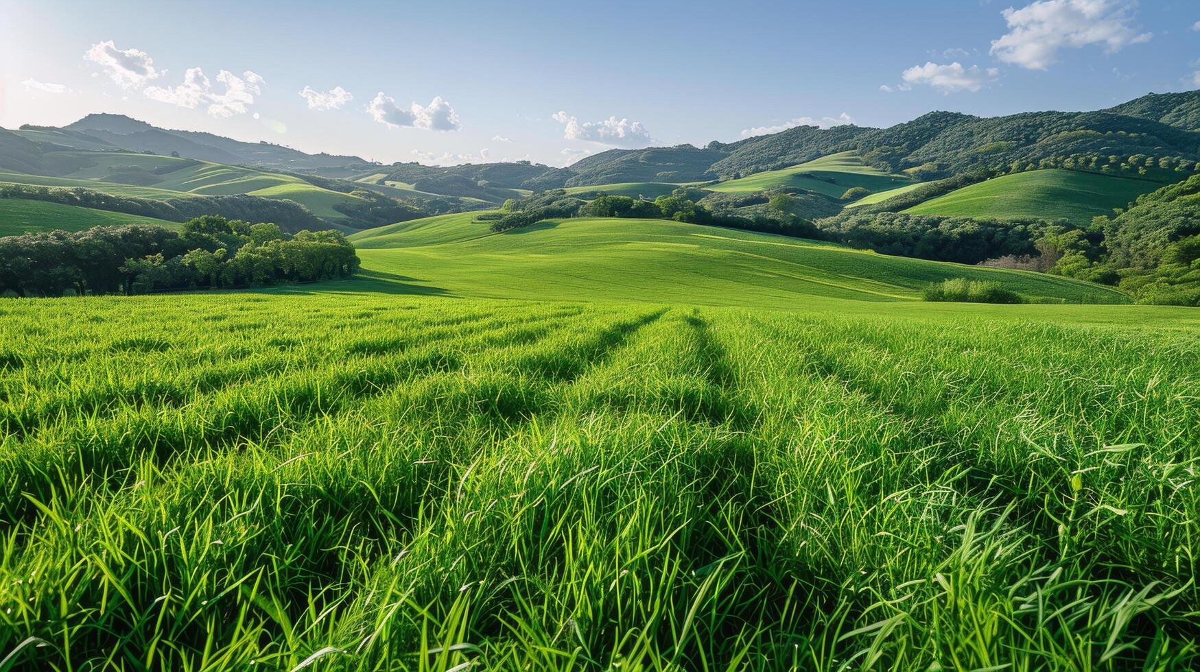 AI generated Green Field With Mountains 41876267 Stock Photo at