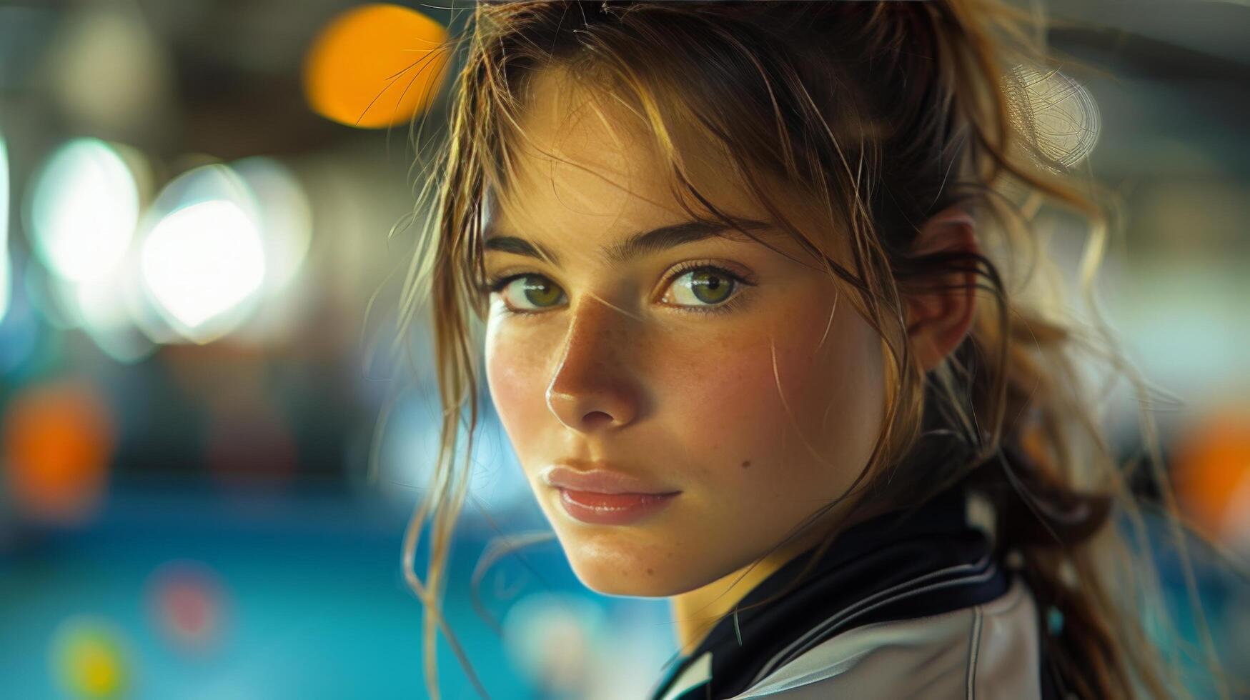 AI generated Close Up of Person With Blue Eyes photo