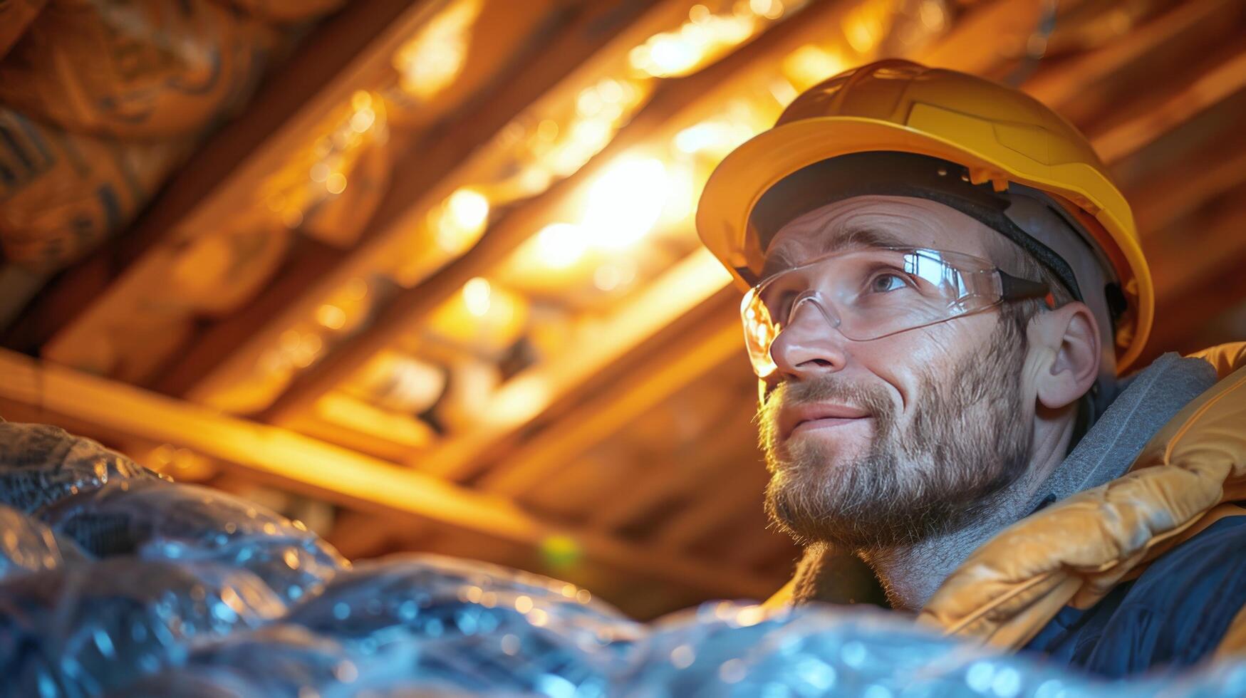 AI generated Man in Hard Hat and Safety Glasses photo