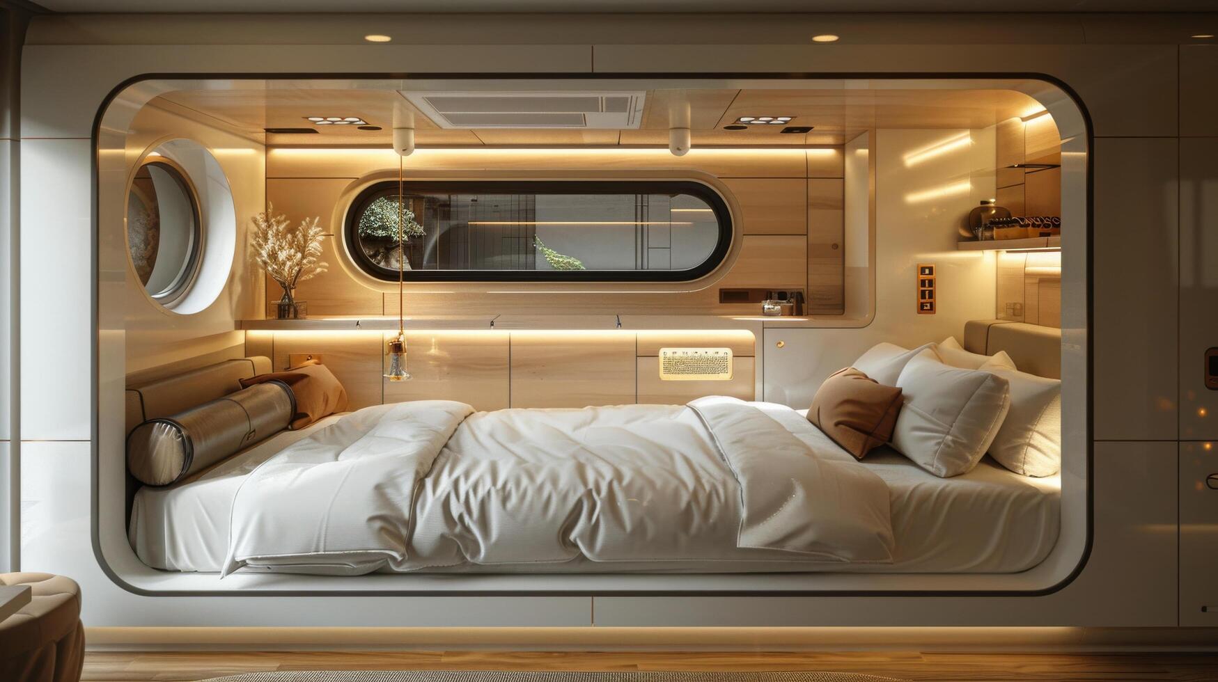 AI generated Bed Beside Window in Bedroom photo