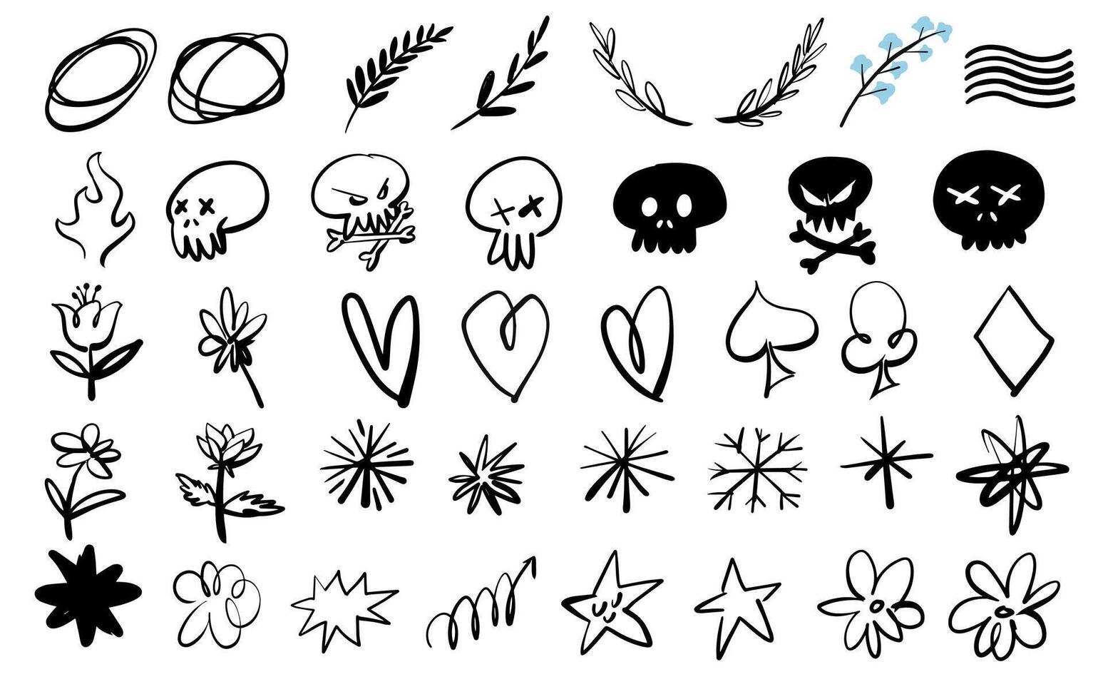 icon brush stroke doodle vector illustration