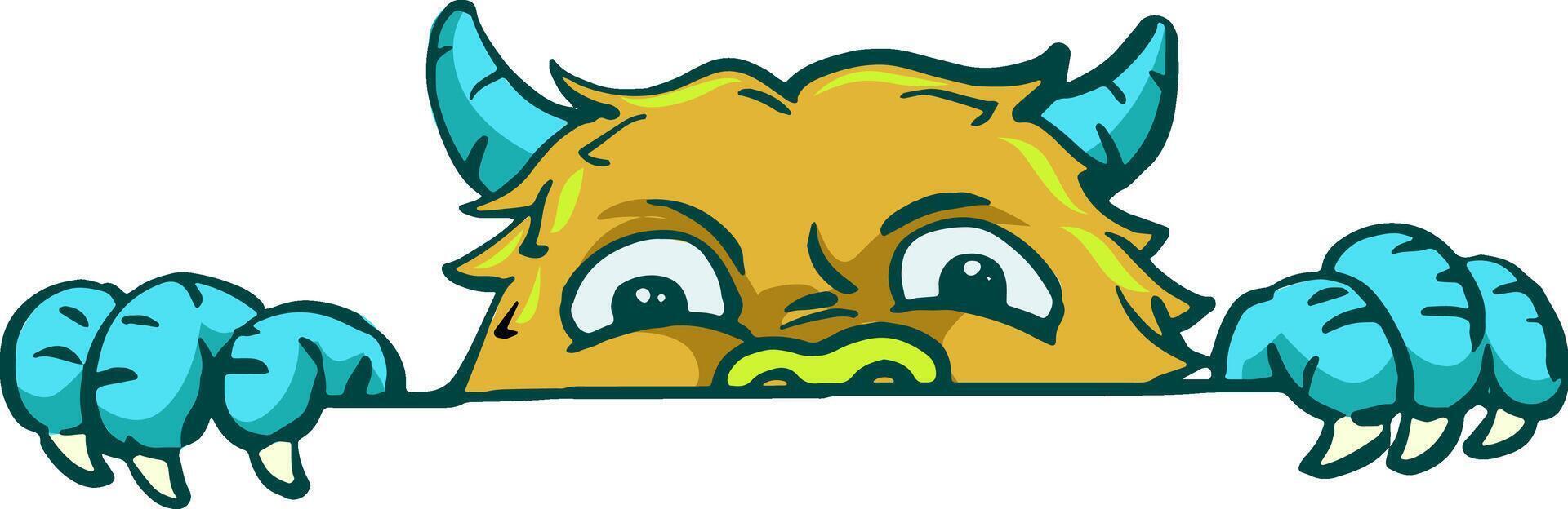 monster peek a boo hide mascot vector illustration