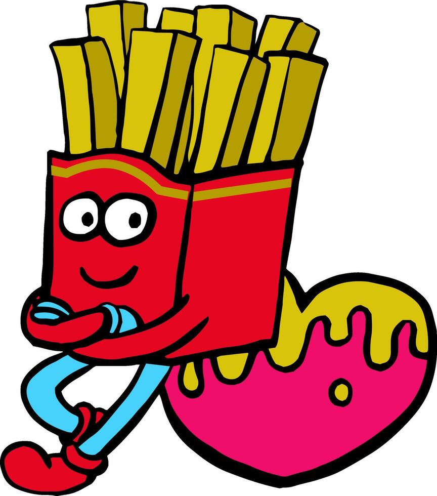 potato fast food mascot vector illustration