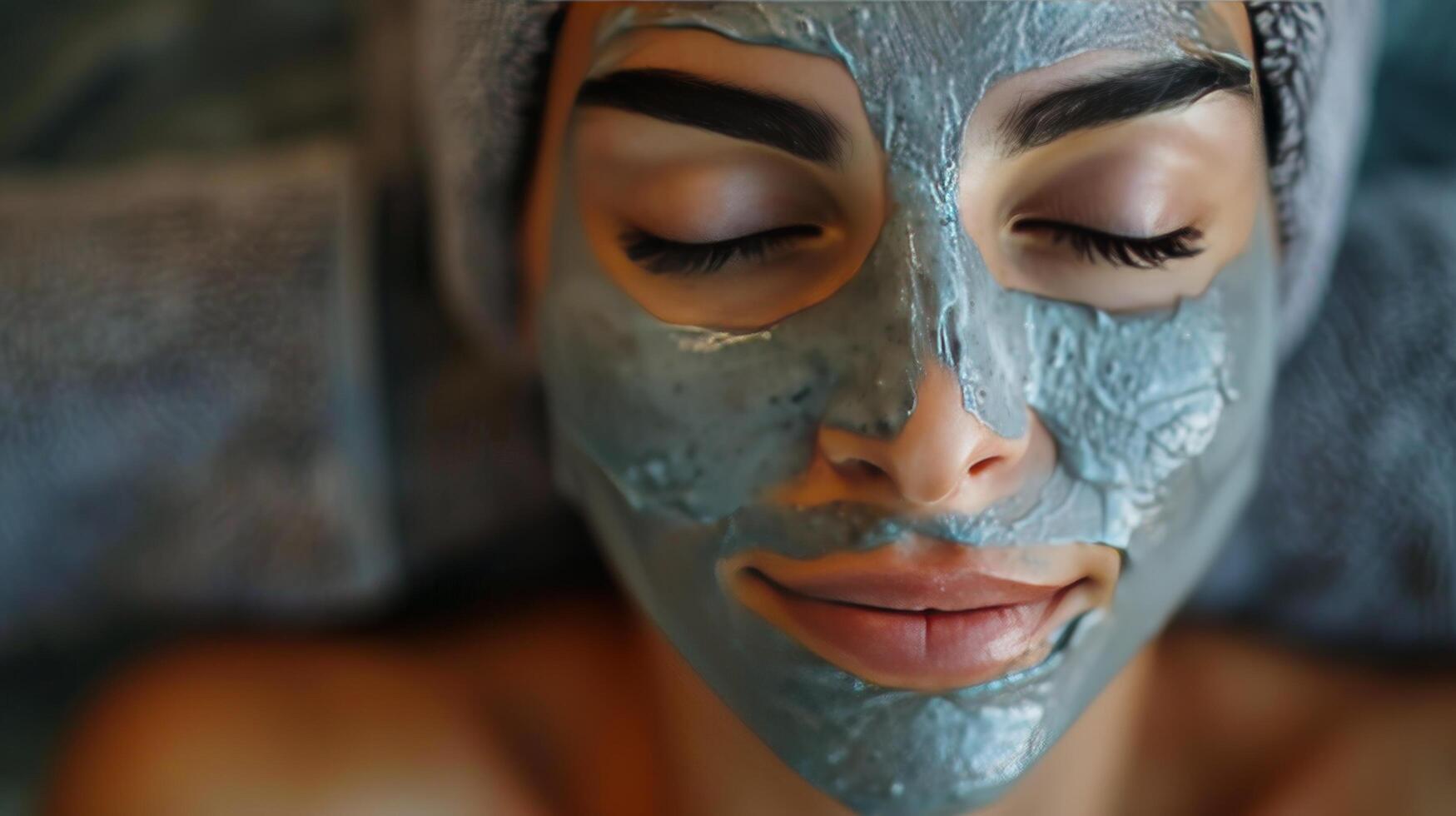 AI generated Woman Wearing Blue Mask photo