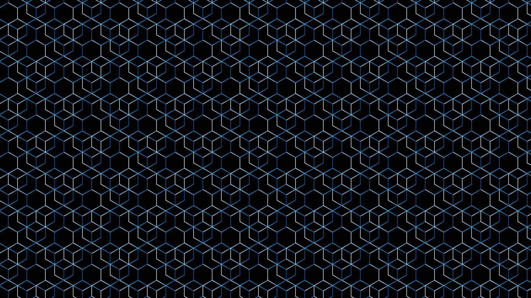 Abstract hexagon pattern on dark background. Seamless contour hexagon background vector