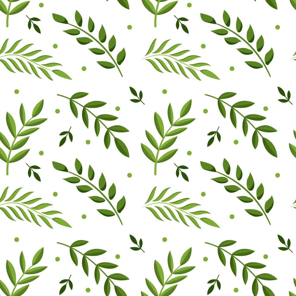 Vector pattern with green leaves