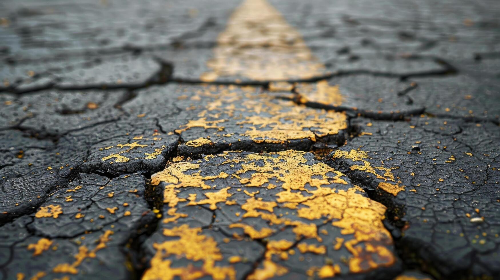 AI generated Yellow Line Painted on Roadside photo