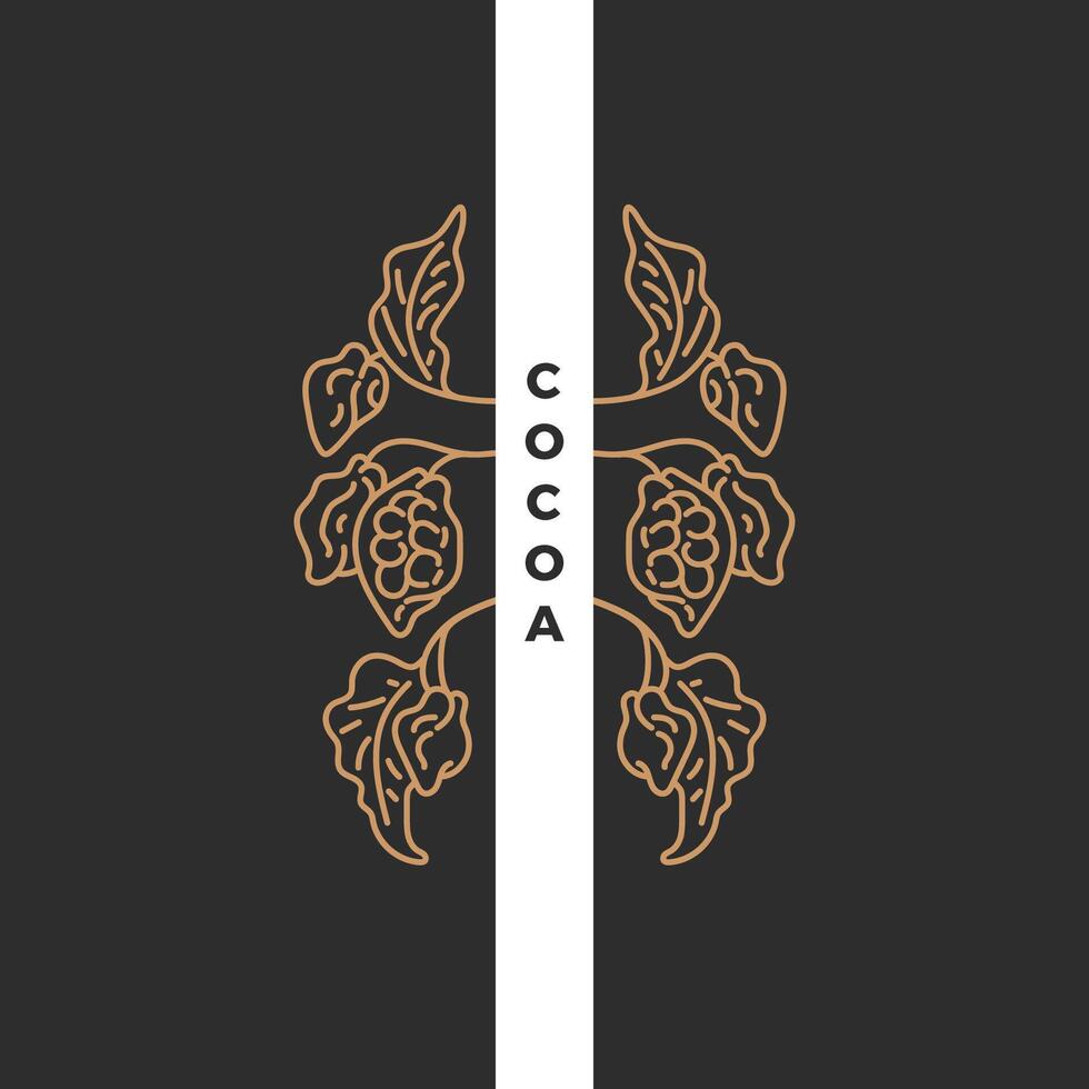 Cocoa oriental pattern. Vector art line bio symbol