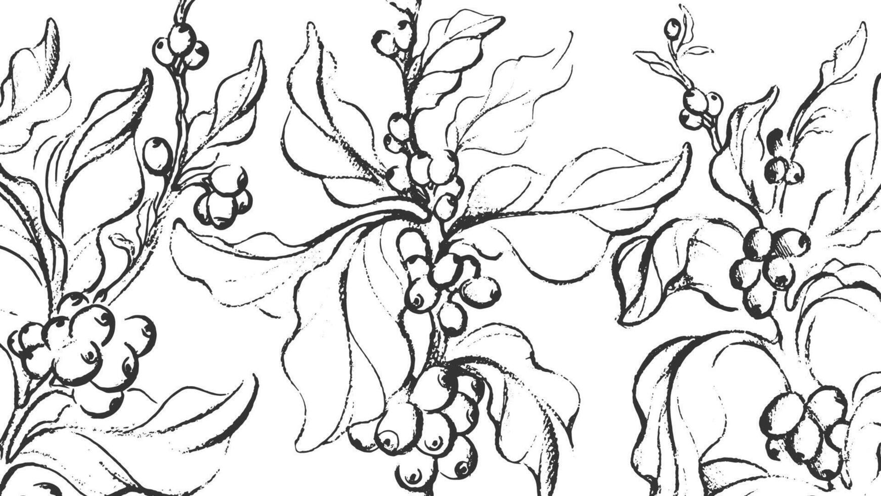 café bosquejo. vector naturaleza árbol, rama, hoja, frijol, grano. Clásico mano dibujado tinta ilustración en blanco antecedentes. aroma energía beber. tropical alimento, granja plantación